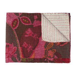 Taj Hotel Home Decor Kantha Cotton Throw | 1-Piece | Multicolor | 50"x70"